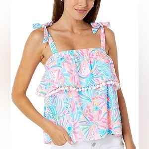 NWT Lilly Pulitzer Benita Top in Tropical Punch Size Medium
